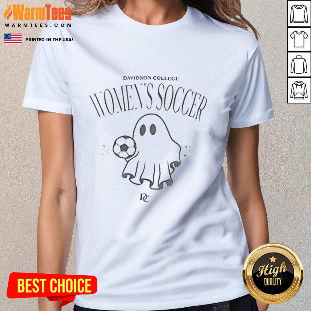 Awesome Ghost Davidson Women's Soccer 2025 Ladies Tee featuring a stylish design perfect for soccer fans.