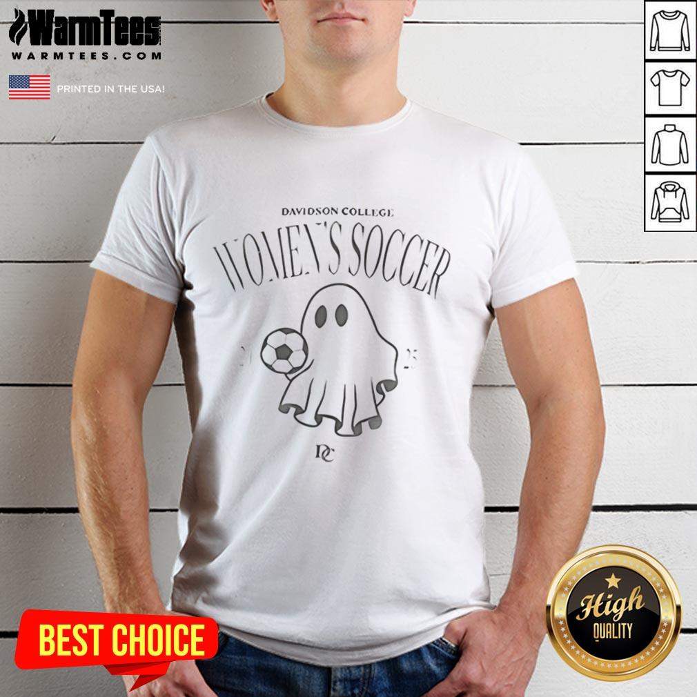 Alt Text: Awesome Ghost Davidson Women's Soccer 2025 T-Shirt featuring a stylish design for soccer fans and players.