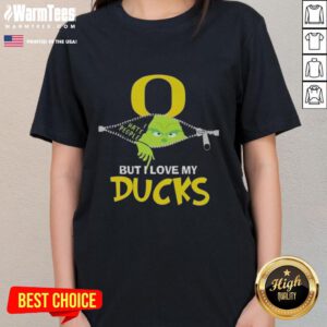 Awesome Grinch Christmas tee for ladies featuring Oregon Ducks design, perfect for festive fans and holiday celebrations.