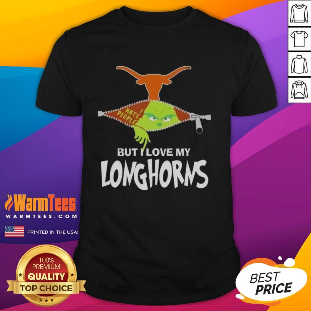Awesome Grinch Christmas T-shirt featuring Texas Longhorns, perfect for holiday cheer and sports fans.