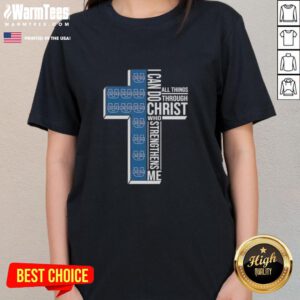 Awesome I Can Do All Things Through Christ Who Strengthens Me Utah State Aggies Football Cross Ladies Tee shirt design.