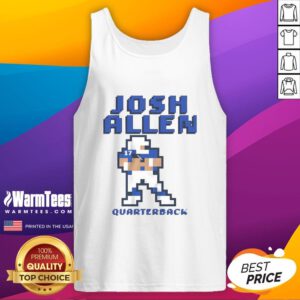 Awesome Josh Allen Buffalo Bills quarterback pixel tank top featuring vibrant graphics and team colors.