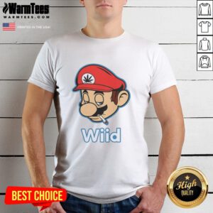 Awesome Mario Bros Wiid Smoking T-Shirt featuring a colorful graphic of Mario with a smoke effect, perfect for gamers.