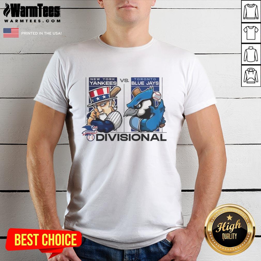 Alt Text: Awesome New York Yankees vs Toronto Blue Jays AL Division Series 2025 mascot t-shirt featuring vibrant team graphics.