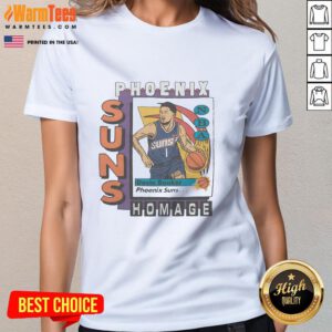 Awesome Phoenix Suns trading card featuring Devin Booker on a stylish ladies tee, perfect for basketball fans.