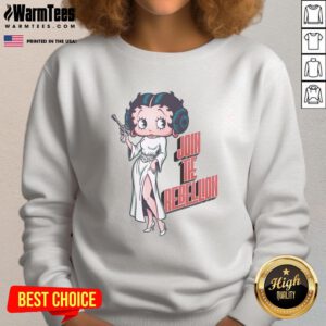 Awesome Rebel Pinup sweatshirt featuring a retro cartoon princess parody design, perfect for joining the rebellion.