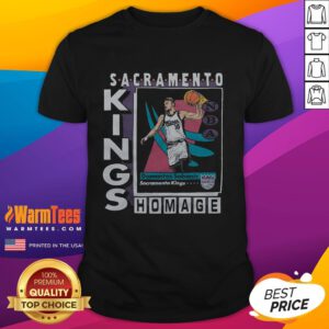 Awesome Sacramento Kings trading card t-shirt featuring Domantas Sabonis design, perfect for basketball fans and collectors.