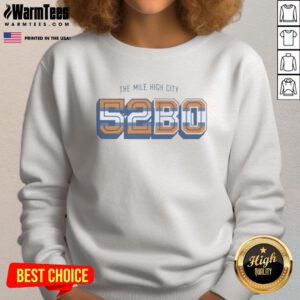 Alt Text: Cozy 'Awesome-The-Mile-High-City-52bo-Denver-Broncos-Sweatshirt' featuring Broncos logo, perfect for fans in Denver.
