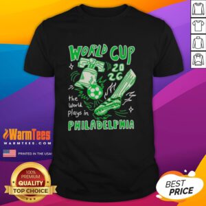 Awesome World Cup 2026 T-Shirt featuring Philadelphia design, celebrating the global event with vibrant graphics and colors.