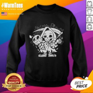 Adorable Cute Chill Reaper Sweatshirt featuring a playful reaper design, perfect for cozy casual outfits.