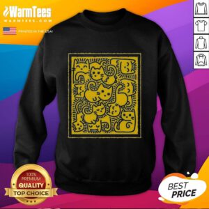 Cute Doodle Cats Sweatshirt featuring colorful cat illustrations on a cozy, stylish fabric for cat lovers.
