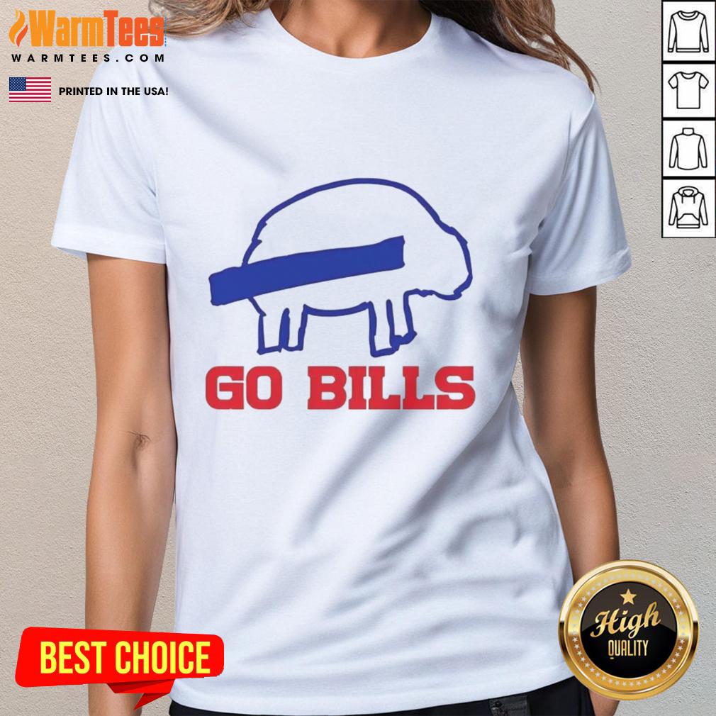 Funny Buffalo Bills football sketch on a ladies tee, perfect for showing team spirit. Go Bills!
