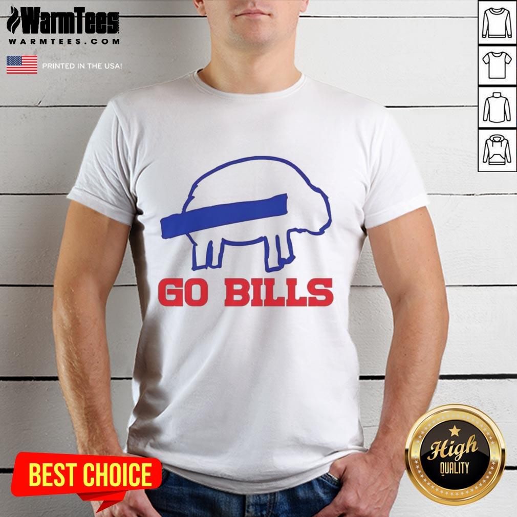 Funny Buffalo Bills football sketch T-shirt design featuring playful graphics and 'Go Bills' text for fans.