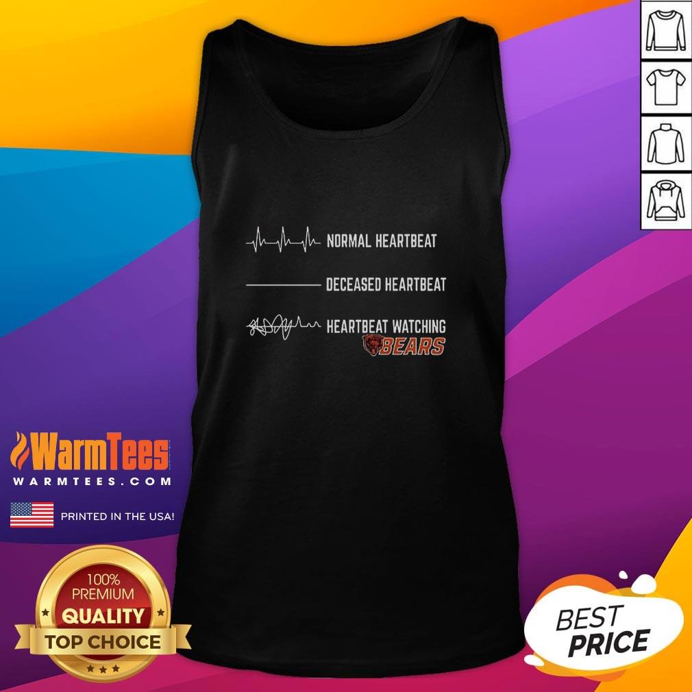 Funny heartbeat graphic on a Chicago Bears tank top, perfect for fans showing team spirit and humor.