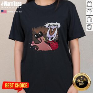 Funny Hollow Knight Silksong Nuu Slap Ladies Tee featuring a playful design inspired by the games characters.