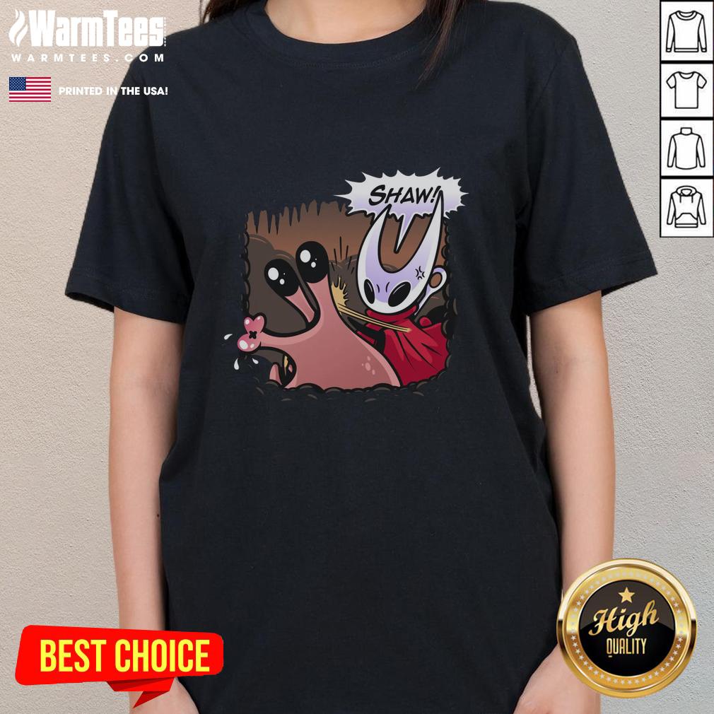 Funny Hollow Knight Silksong Nuu Slap Ladies Tee featuring a playful design inspired by the games characters.