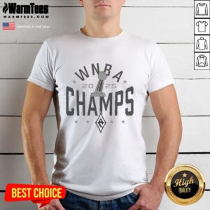 Alt Text: 2025 WNBA Champs Las Vegas Aces trophy logo T-shirt showcasing team pride and championship celebration.