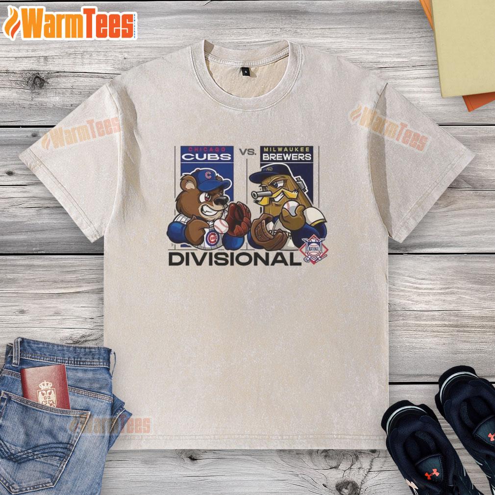 Good Chicago Cubs vs Milwaukee Brewers National League Divisional Series 2025 mascot washed t-shirt, featuring vibrant team graphics.