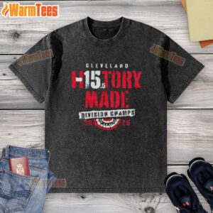 Good Cleveland Baseball History Made 2025 Division Champs Washed T-Shirt featuring vintage design and team colors.
