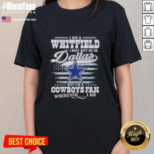 Good I Am A Whitfield Ladies Tee for Cowboys fans, showing team spirit wherever you are, even outside Dallas.
