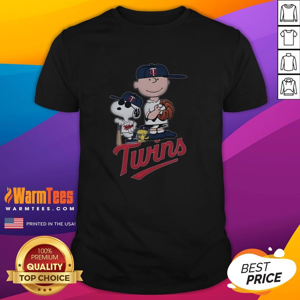 Good Peanuts Characters Minnesota Twins T-Shirt featuring iconic Peanuts designs and vibrant team colors for fans.