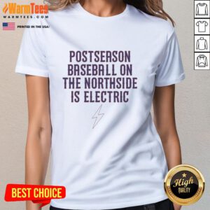 Electric atmosphere at Northside postseason baseball game featuring a stylish ladies tee with vibrant graphics.