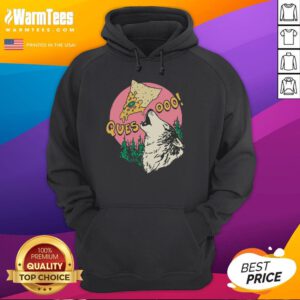 Good Queso Lupus Wolf Pizza Hoodie featuring a vibrant wolf design and playful pizza graphics for casual wear.