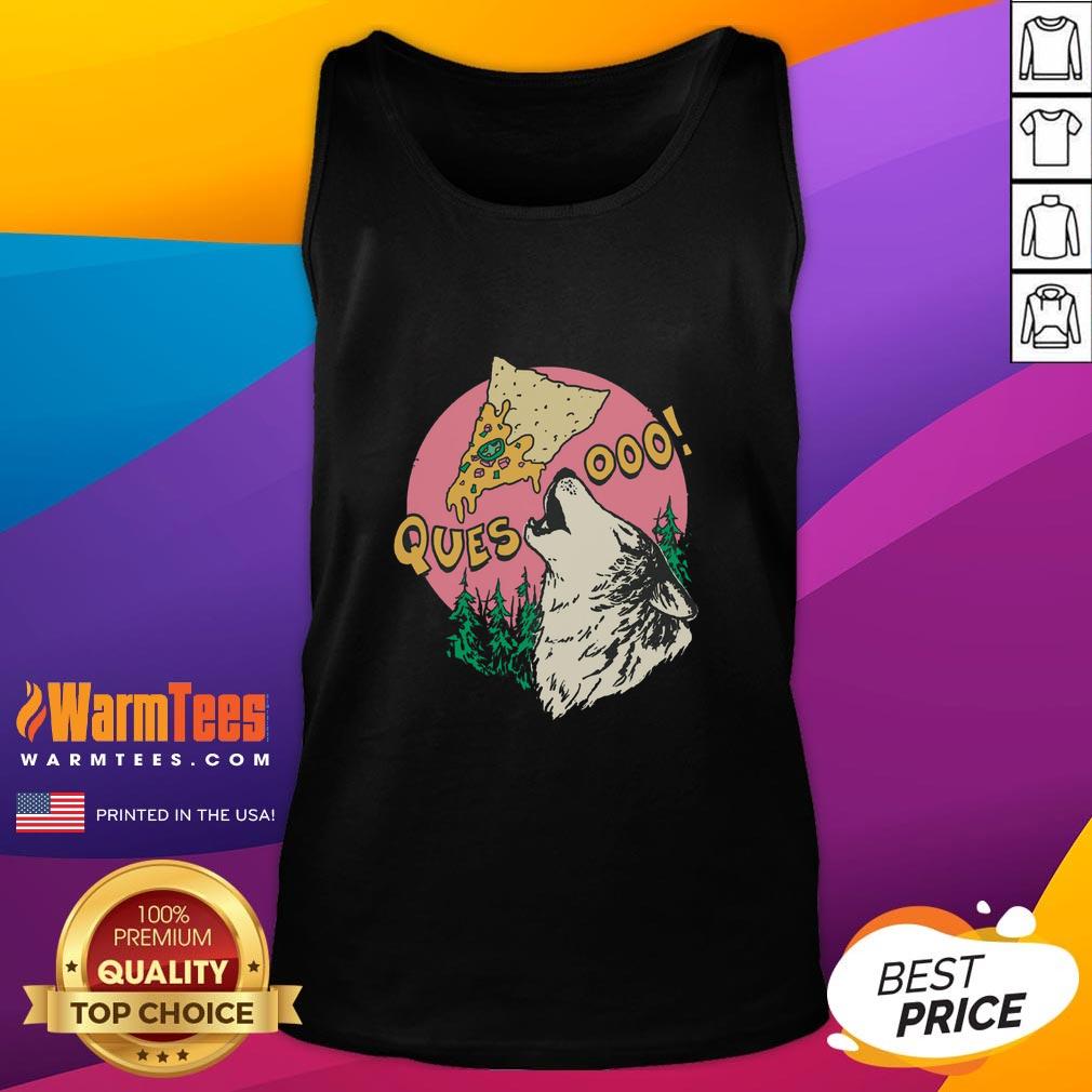 Good Queso Lupus Wolf Pizza tank top featuring a playful wolf graphic and vibrant colors, perfect for pizza lovers.