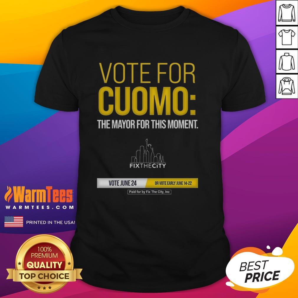 Alt Text: Good Vote For Cuomo The Mayo T-Shirt by Fix The City Inc, promoting civic engagement and local activism.