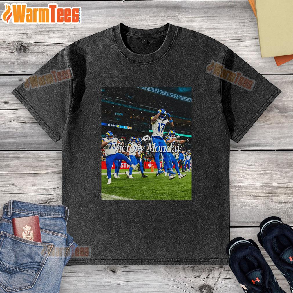 Hot Los Angeles Rams Victory Monday washed t-shirt featuring bold team graphics for fans celebrating a win.