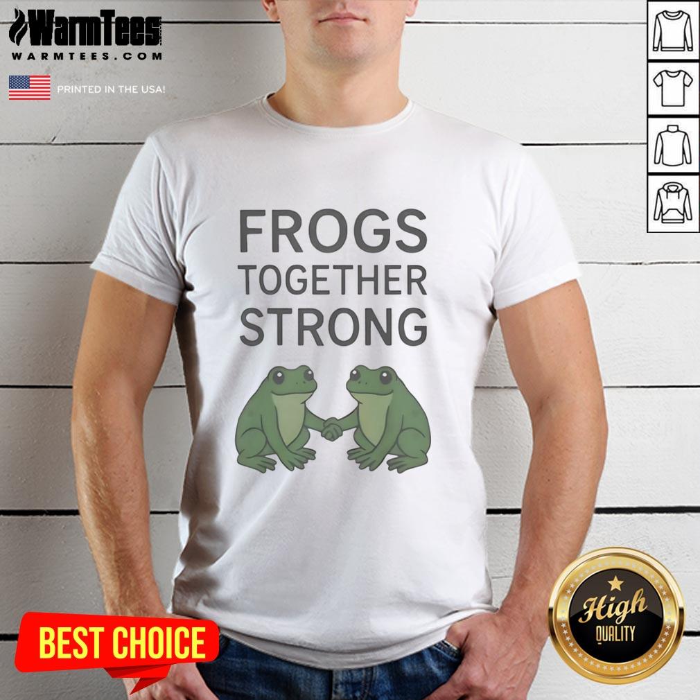 Hot Portland Frogs Together Strong T-Shirt featuring vibrant frog graphics and a bold message for frog lovers.