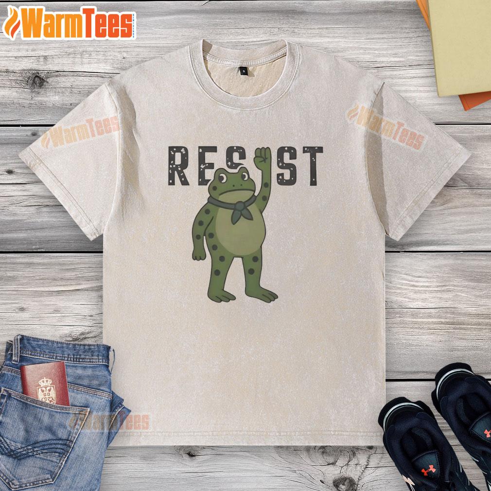 Hot Resist Portland Frog Washed T-Shirt featuring a vibrant frog graphic on soft fabric, perfect for casual wear.