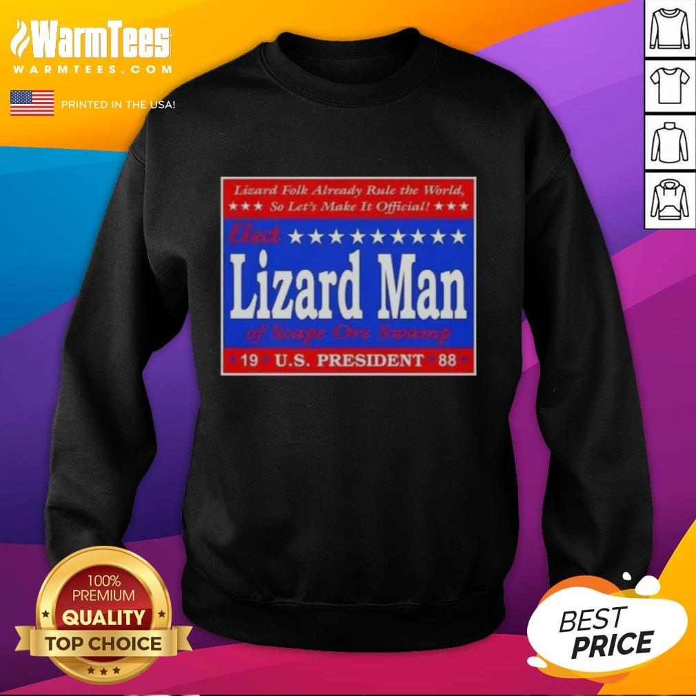 Vintage 1988 Hot Vote Lizard Man of Scape Ore Swamp sweatshirt featuring a quirky political design.
