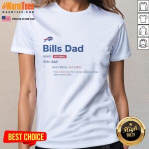 Definition of a Nice Buffalo Bills Dad on a stylish ladies tee, perfect for football fans and proud parents.