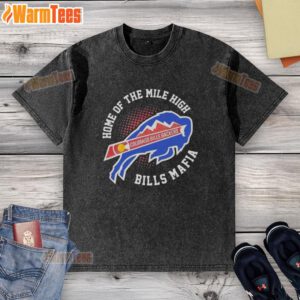 Nice Colorado X Buffalo Bills Backers 'Home of the Mile High Bills Mafia' washed t-shirt design for fans.
