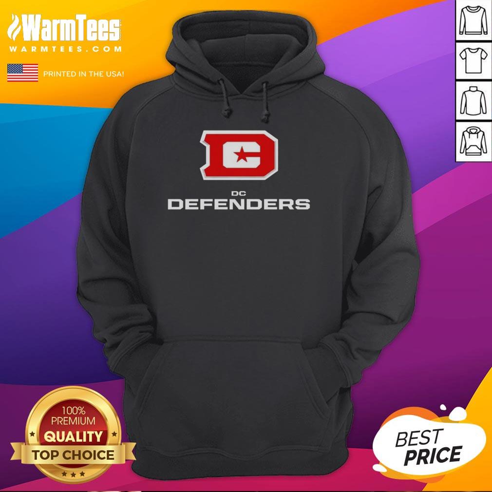 Nice DC Defenders Lockup Logo Hoodie featuring bold team logo and stylish design for fans of the DC Defenders.