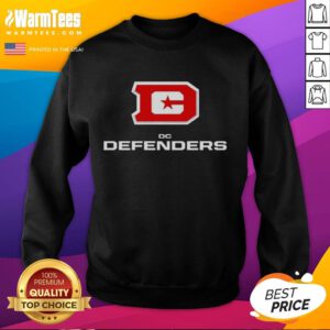 Alt Text: Nice DC Defenders Lockup Logo Sweatshirt featuring a stylish design for fans of the DC Defenders football team.