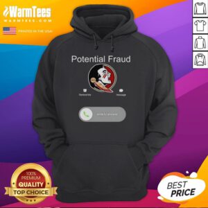 Nice FSU potential fraud phone screen showing a hoodie with the FSU logo, highlighting fraud detection features.