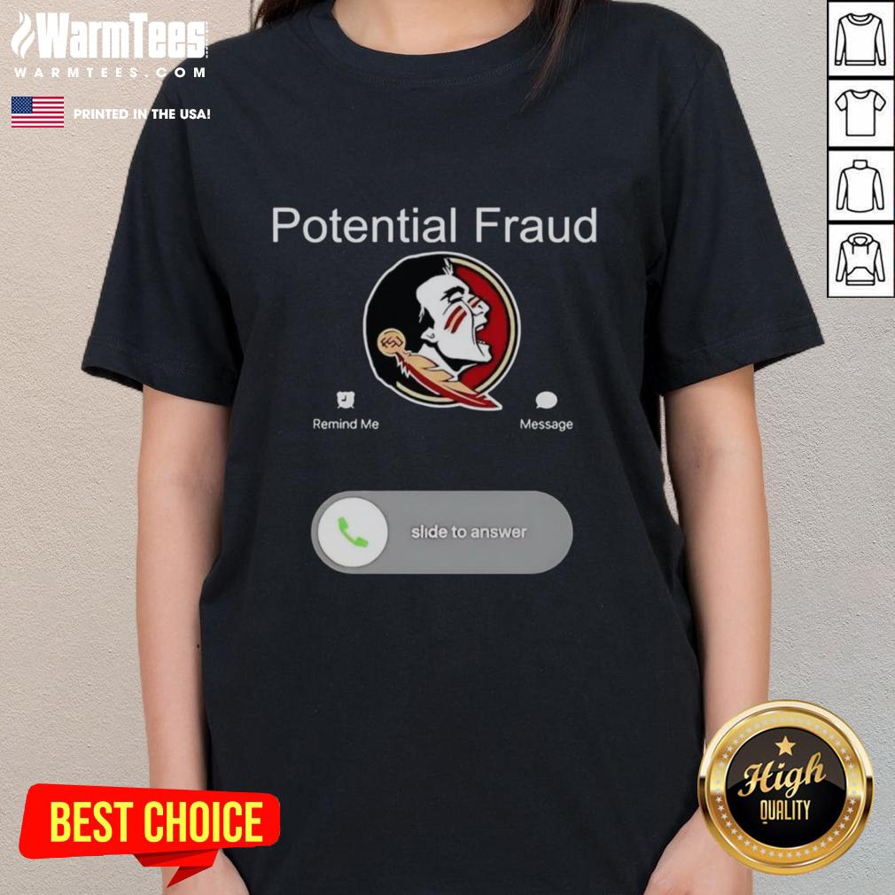 Nice FSU potential fraud phone screen showing ladies tee design with vibrant colors and stylish graphics.