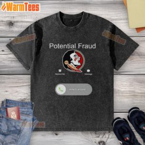 FSU potential fraud phone screen showing washed T-shirt details for identifying counterfeit merchandise.