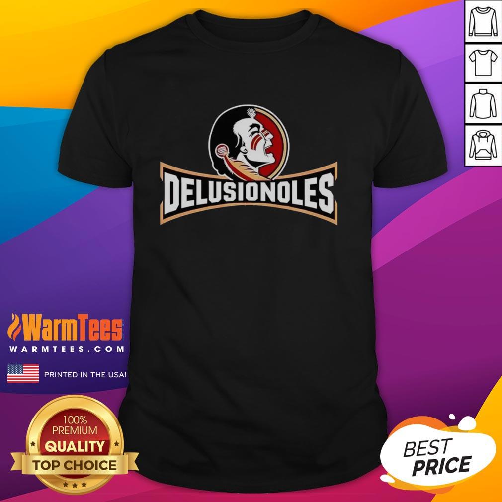 Nice Florida State Seminoles Delusionoles logo t-shirt featuring vibrant colors and a stylish design for fans.