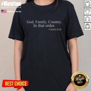 Nice God Family Country Tee by Charlie Kirk, featuring a stylish design for freedom-loving women.