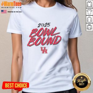 Ladies' tee featuring Houston Cougars logo for 2025 bowl bound, designed by Willie Fritz, perfect for fans.