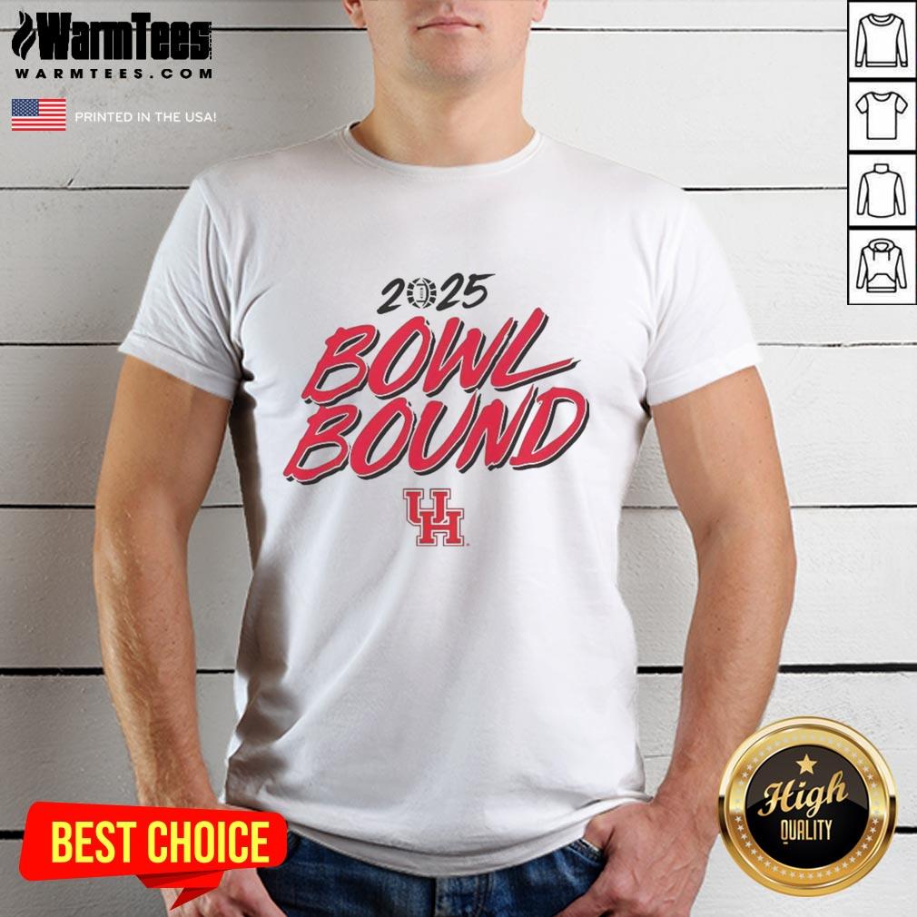 Nice Houston Cougars Willie Fritz Bowl Bound 2025 T-Shirt featuring team colors and logo, perfect for fans.