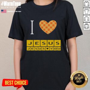 Women's 'I Heart Jesus' tee featuring a heart design, perfect for expressing faith and love for Jesus.