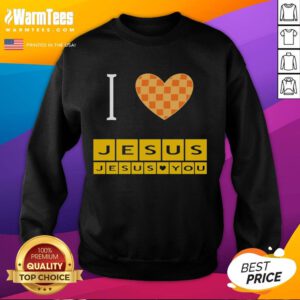 Cozy Nice I Heart Jesus and Jesus Loves You sweatshirt in soft fabric, perfect for expressing faith and style.