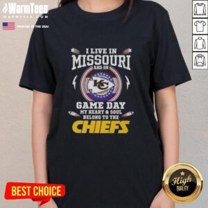 Alt Text: Kansas City Chiefs ladies tee for game day, showcasing Missouri pride and team spirit.