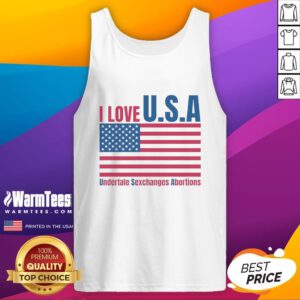 Stylish 'Nice I Love U.S.A.' tank top featuring Undertale art, perfect for fans of unique graphic tees.