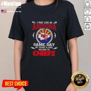 Stylish ladies tee featuring 'My heart belongs to Kansas City Chiefs' design, perfect for fans living in Arizona.