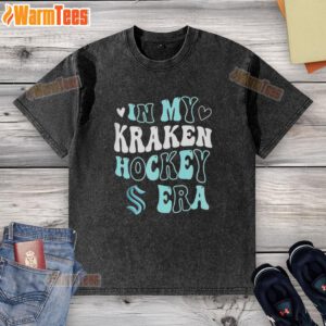 Nice In My Seattle Kraken Hockey Era washed t-shirt, featuring the team's logo and a vintage design for fans.